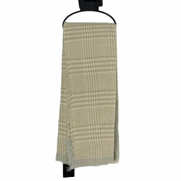 INC Plaid Tan And Grey Scarf Wrap One Size NWT - Picture 5 of 10